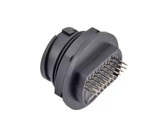 E16 EHDMI 암컷 백 마운트 PCB 리셉터클 (Bayonet)