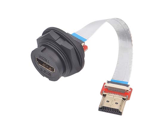 E16 HDMI 암컷 백 마운트 직선 HDMI 남성 FFC 유형 (Bayonet)