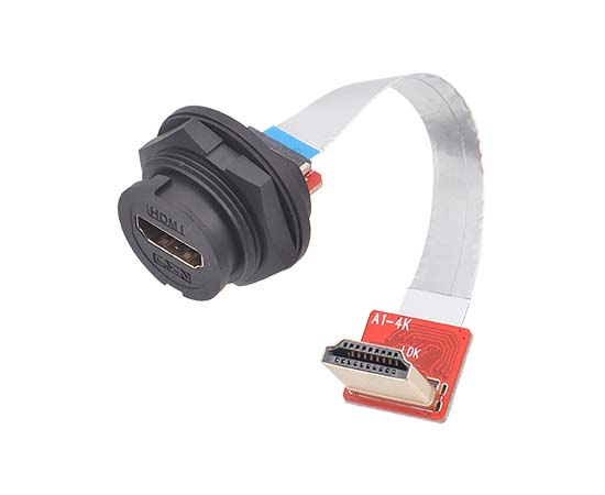 E16 HDMI 암컷 백 마운트에 R/A HDMI 남성 FFC 유형 (Bayonet)