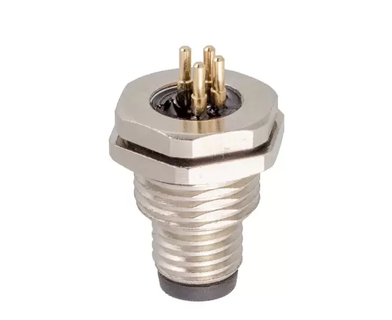 M8 남성 백 마운트 소켓 (PCB, 나사 M11*11)