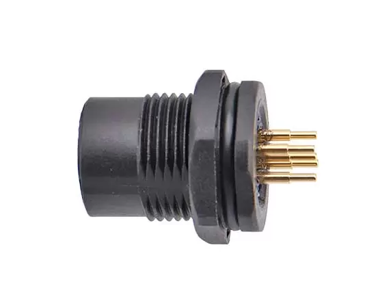 M12 암 백 마운트 소켓 (PCB, 나사 M15*1, 플라스틱 유형)