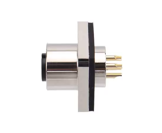 M12 Square Flange 암 소켓 (Solder, 14*14)