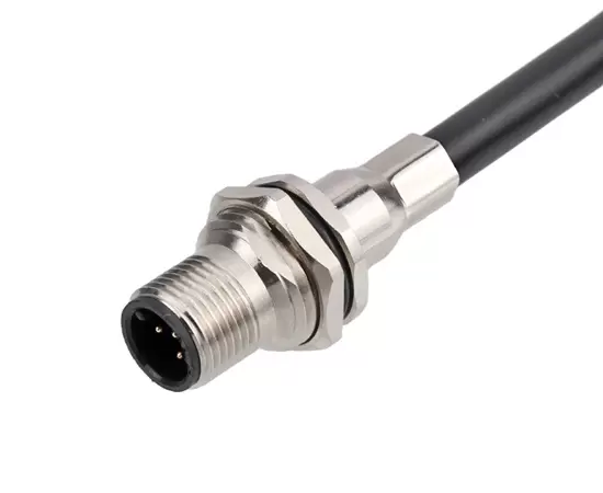 차폐 튜브 배선 하네스가있는 M12 수컷 소켓 1m 2m 5m 케이블 길이