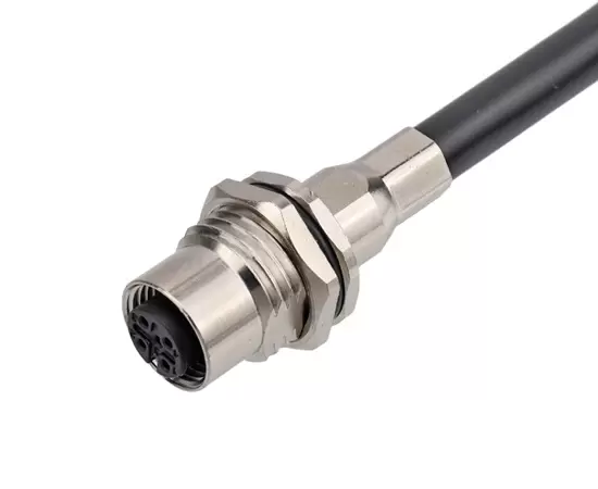 차폐 튜브 배선 하네스가있는 M12 암 소켓 1m 2m 5m 케이블 길이