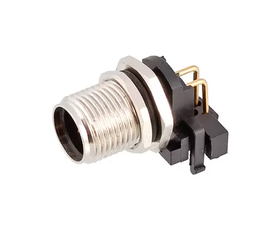 M12 곡선 바늘 소켓 (PCB, 나사 M12*1)