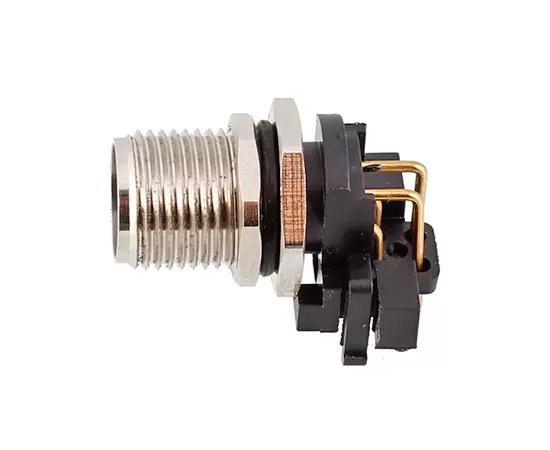 M12 곡선 바늘 소켓 (PCB, 나사 M12*1)