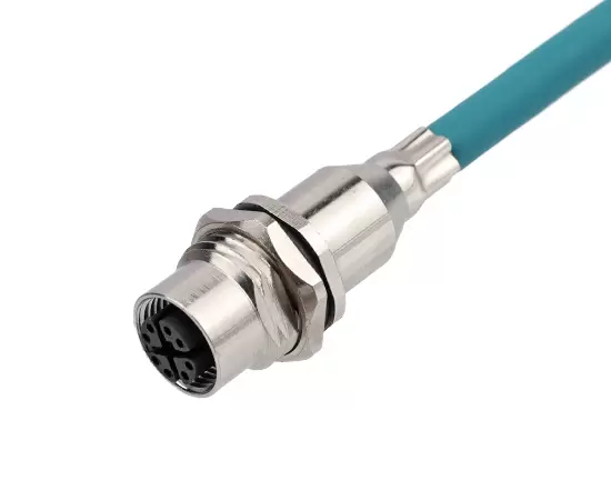 차폐 튜브 배선 하네스가있는 M12 암 소켓 8x 코드 1m 2m 5m 케이블 길이